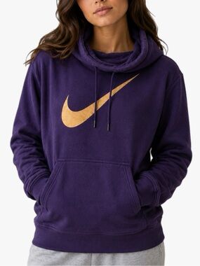 Nike Purple Pullover Hoodie with Gold Swoosh